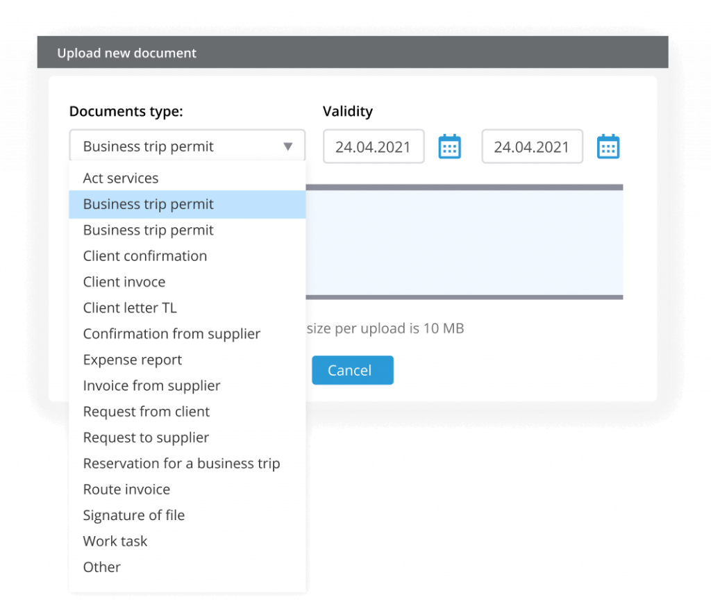 Business Travel Documents