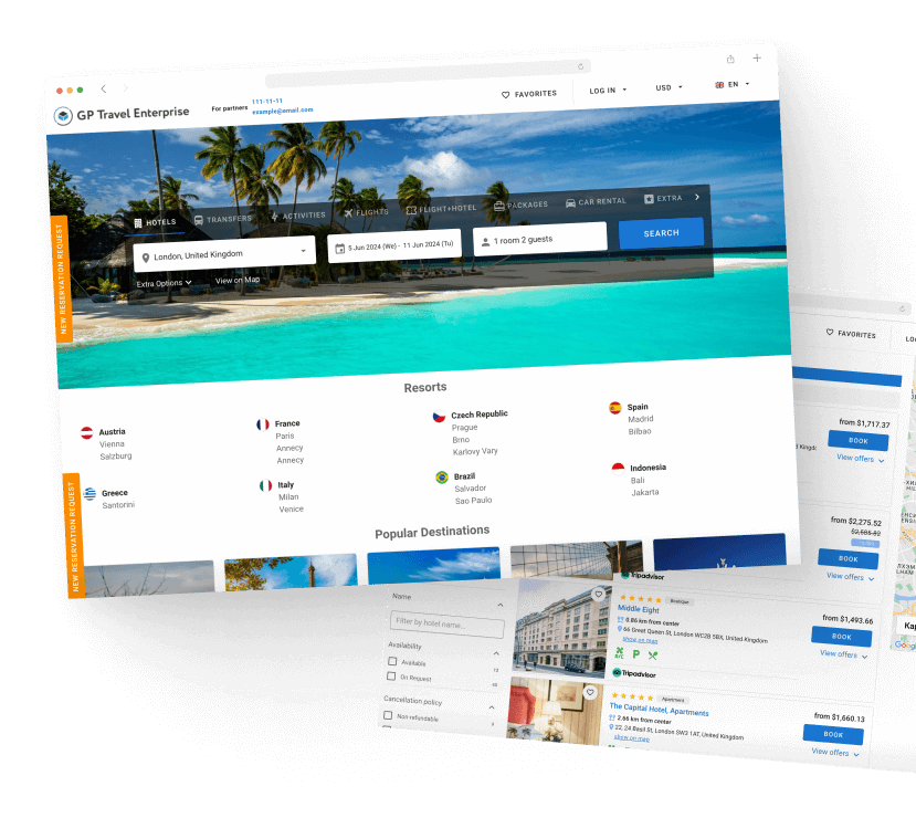 GP Travel Enterprise platform