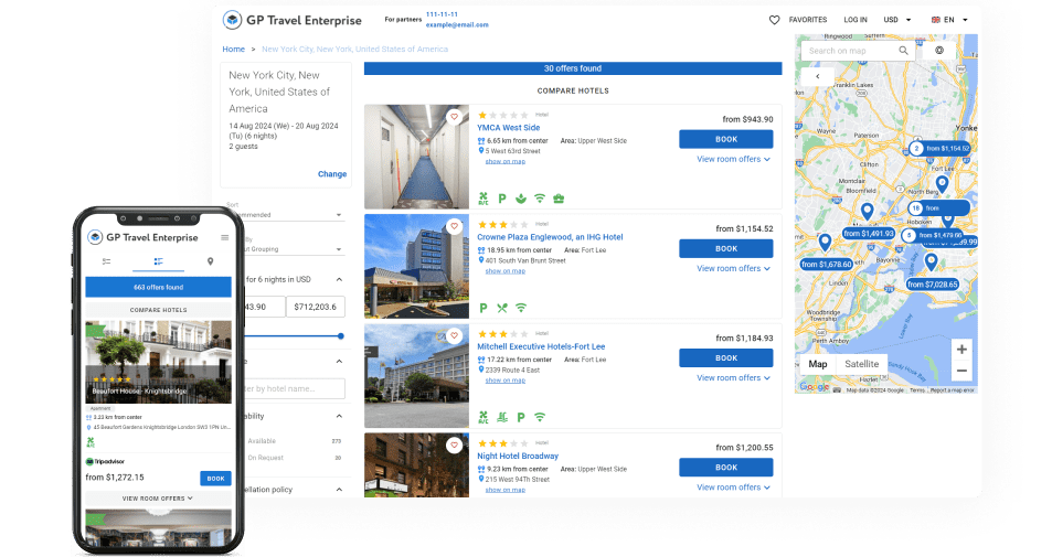 GP Travel Enterprise Booking Engine