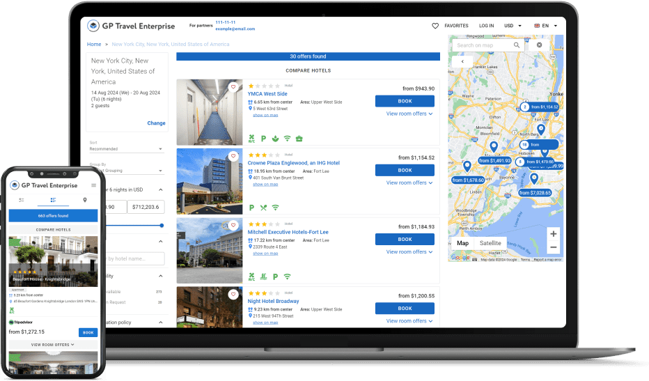 Hotel reservation platform by GP Solutions